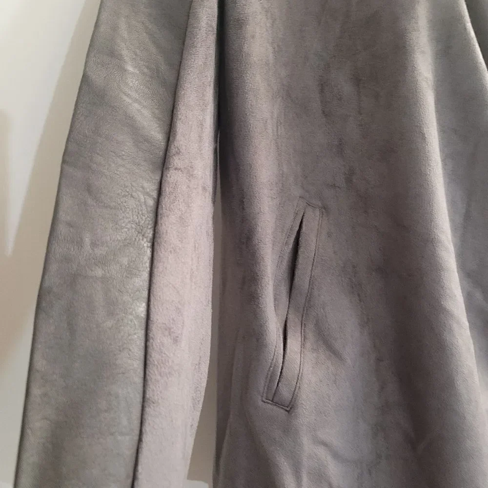 Blank NYC  Womens Faux Leather Cowl Neck Asymmetrical Zip lightweight jacket